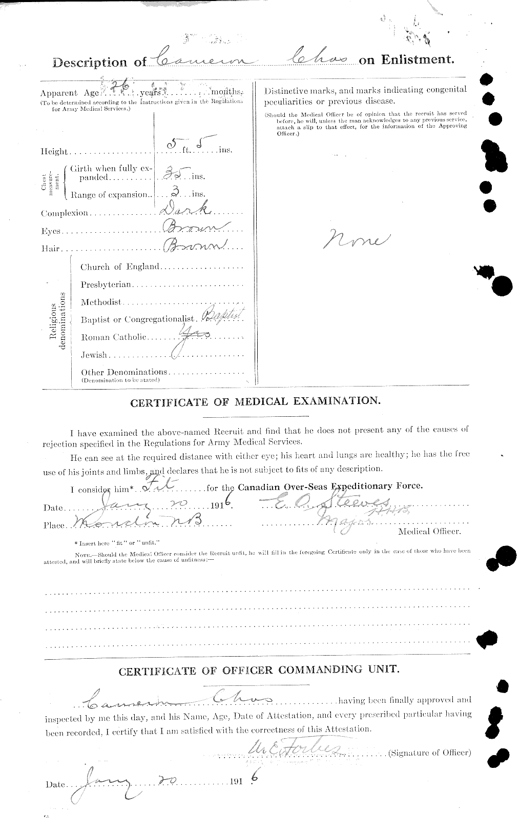 Dossiers du Personnel de la Première Guerre mondiale - CEC 002594b