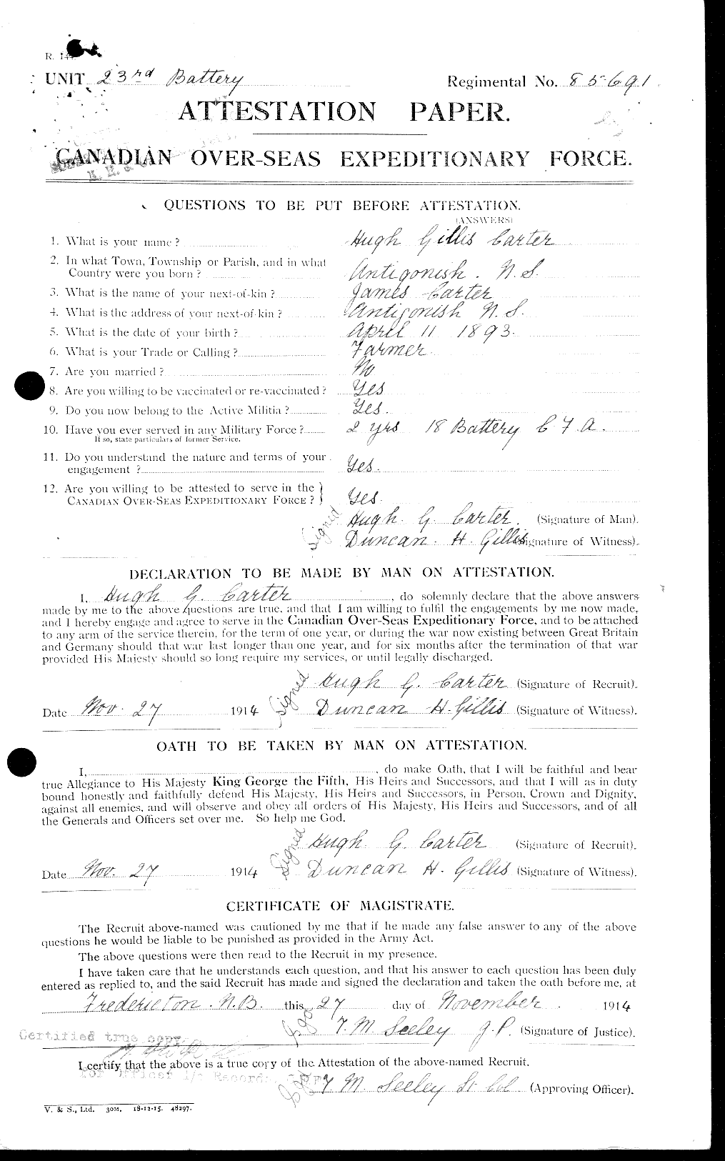 Personnel Records of the First World War - CEF 005975a