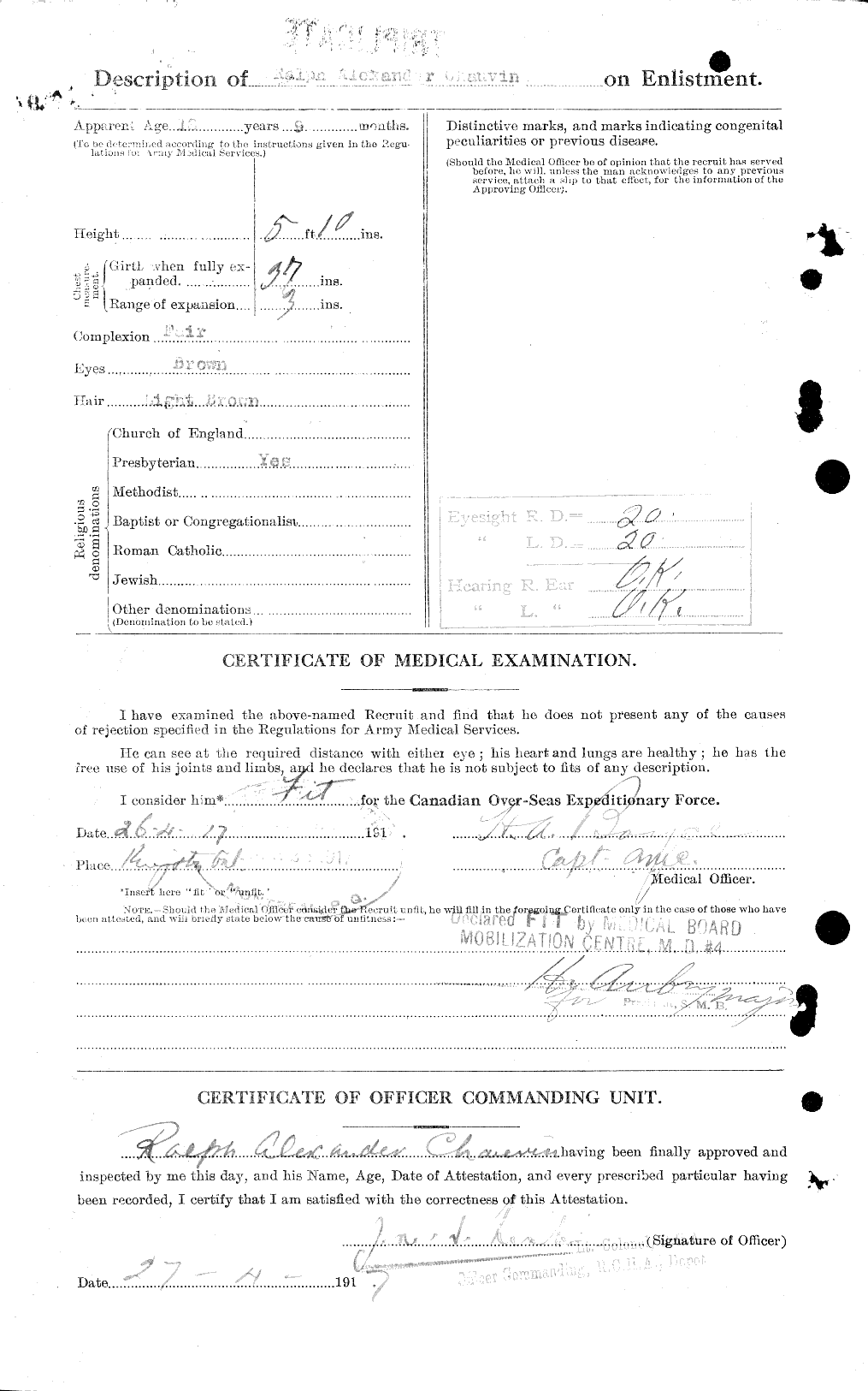 Personnel Records of the First World War - CEF 016254b