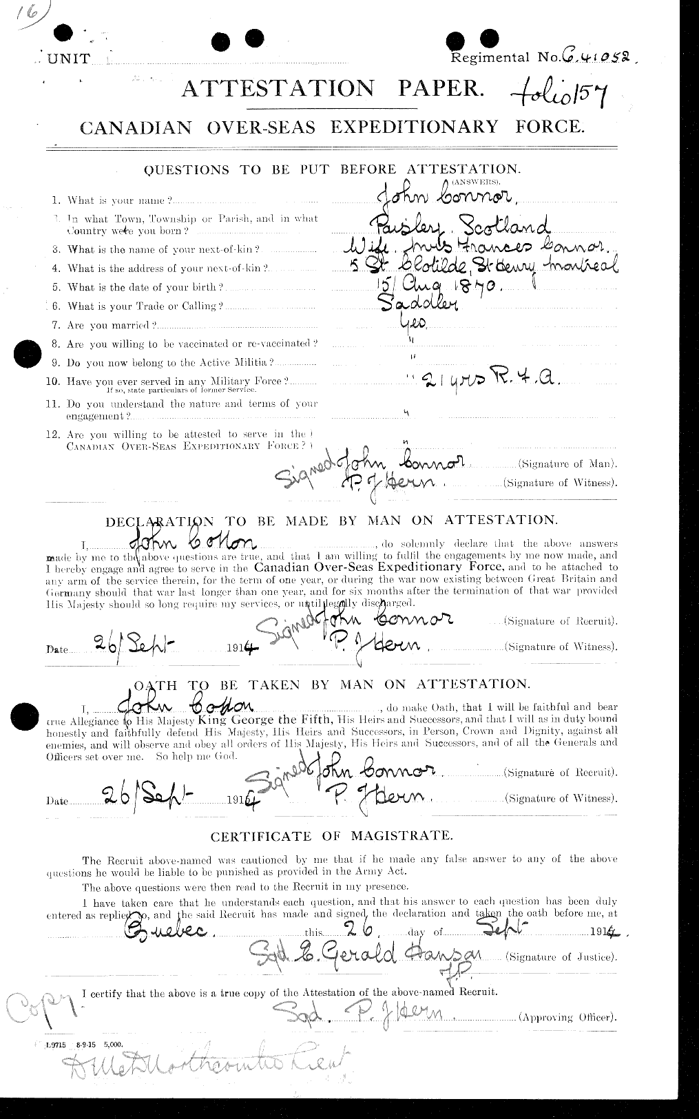 Personnel Records of the First World War - CEF 038335a