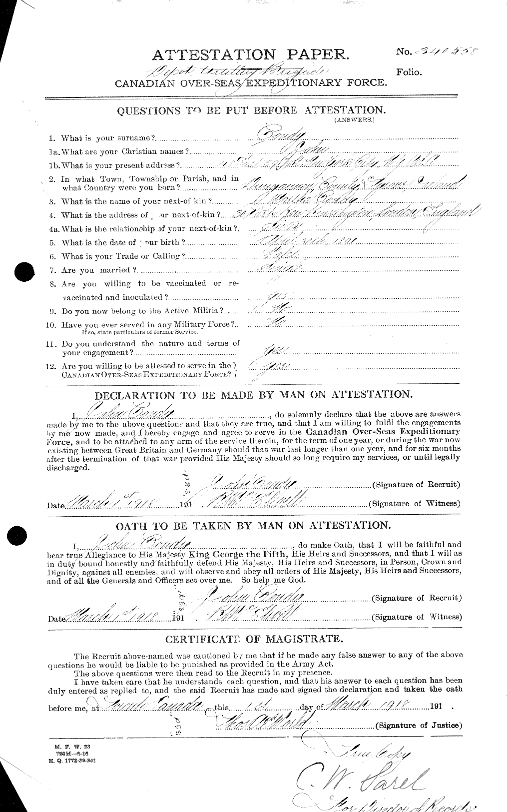Personnel Records of the First World War - CEF 041069a