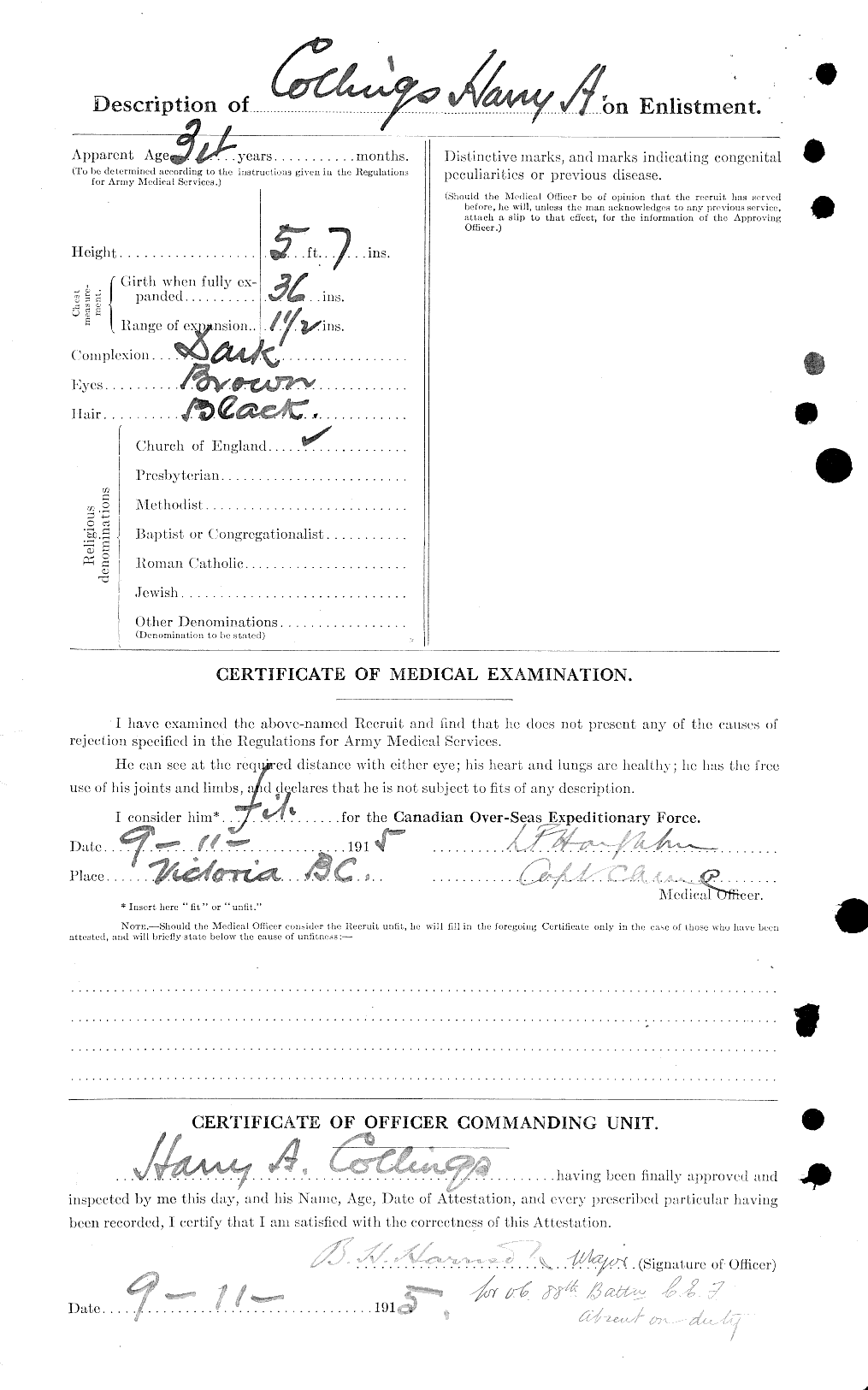 Dossiers du Personnel de la Première Guerre mondiale - CEC 042268b