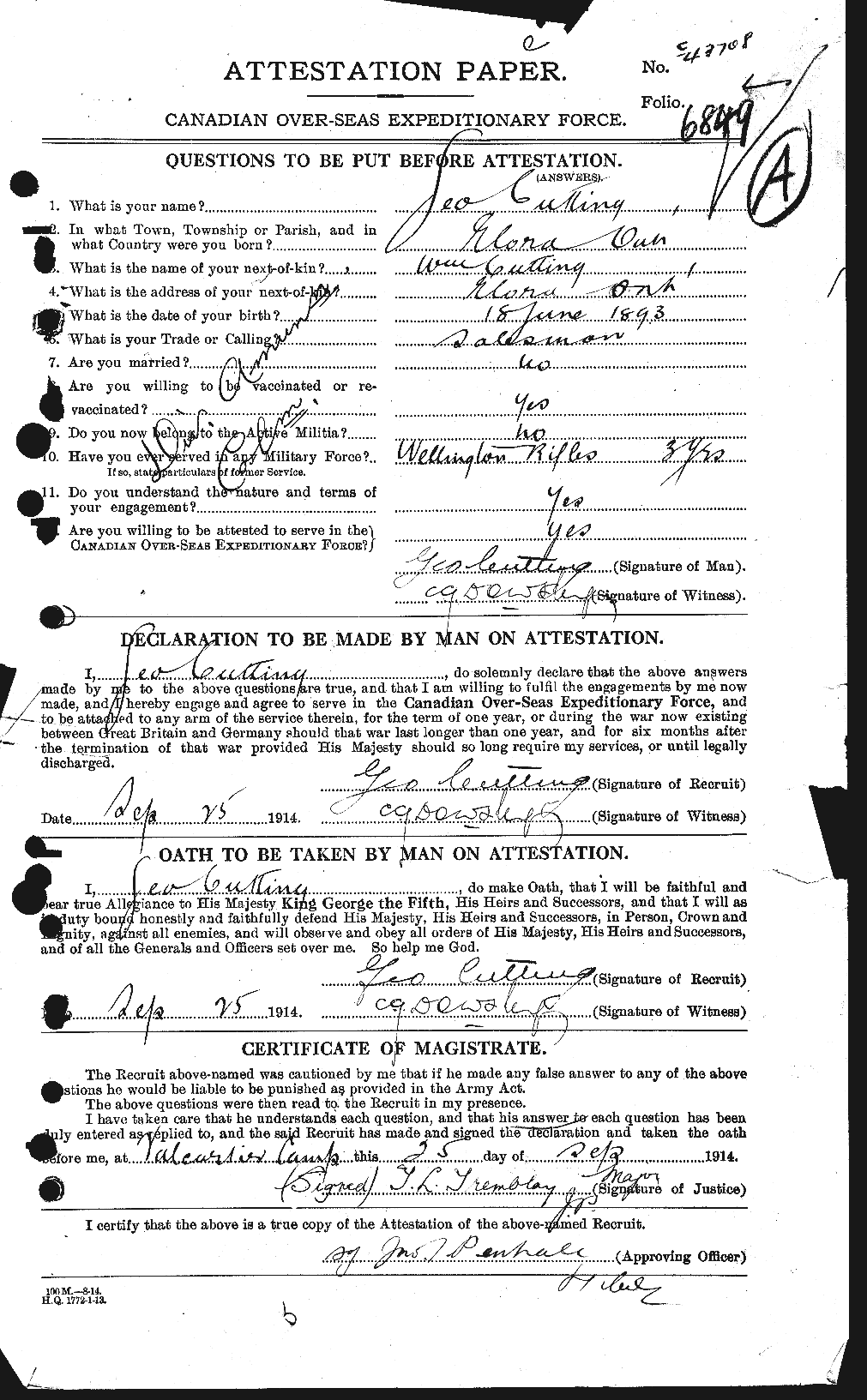 Personnel Records of the First World War - CEF 074315a