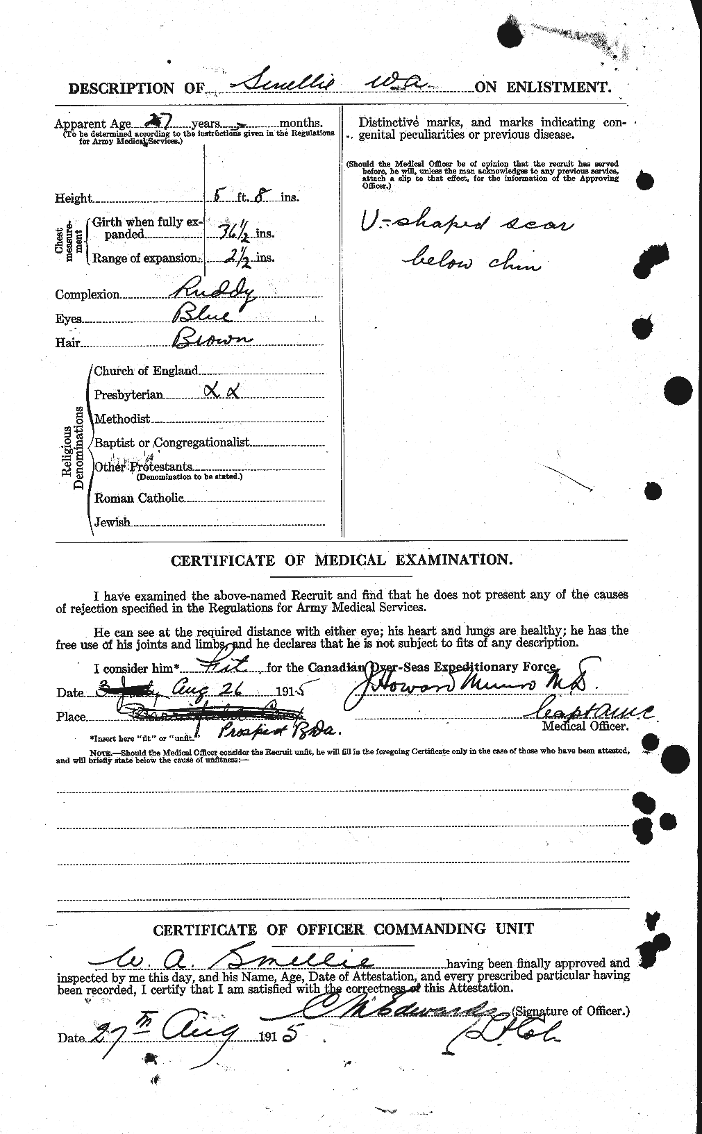 Dossiers du Personnel de la Première Guerre mondiale - CEC 101877b