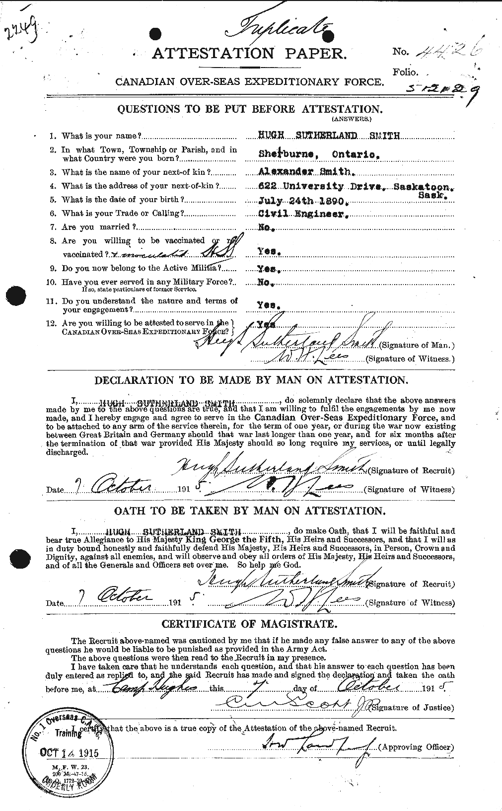 Personnel Records of the First World War - CEF 104230a