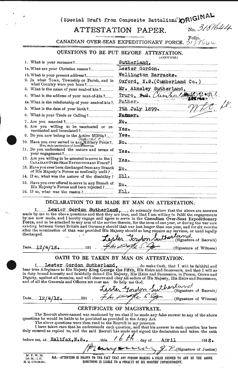 Personnel Records of the First World War - CEF 124425a