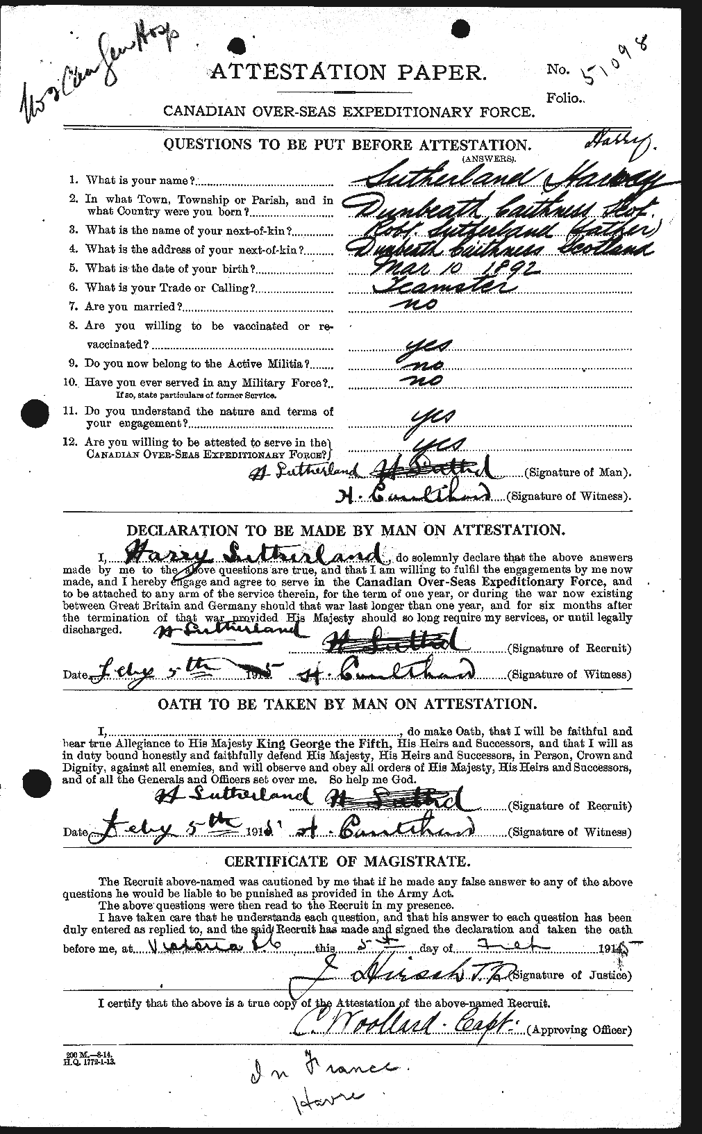 Personnel Records of the First World War - CEF 124818a
