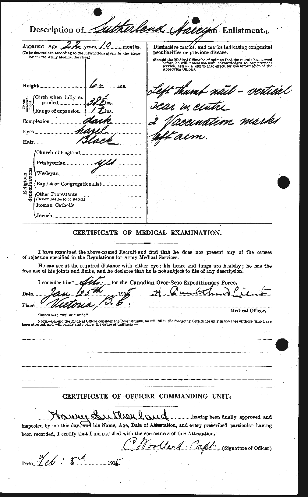 Dossiers du Personnel de la Première Guerre mondiale - CEC 124818b