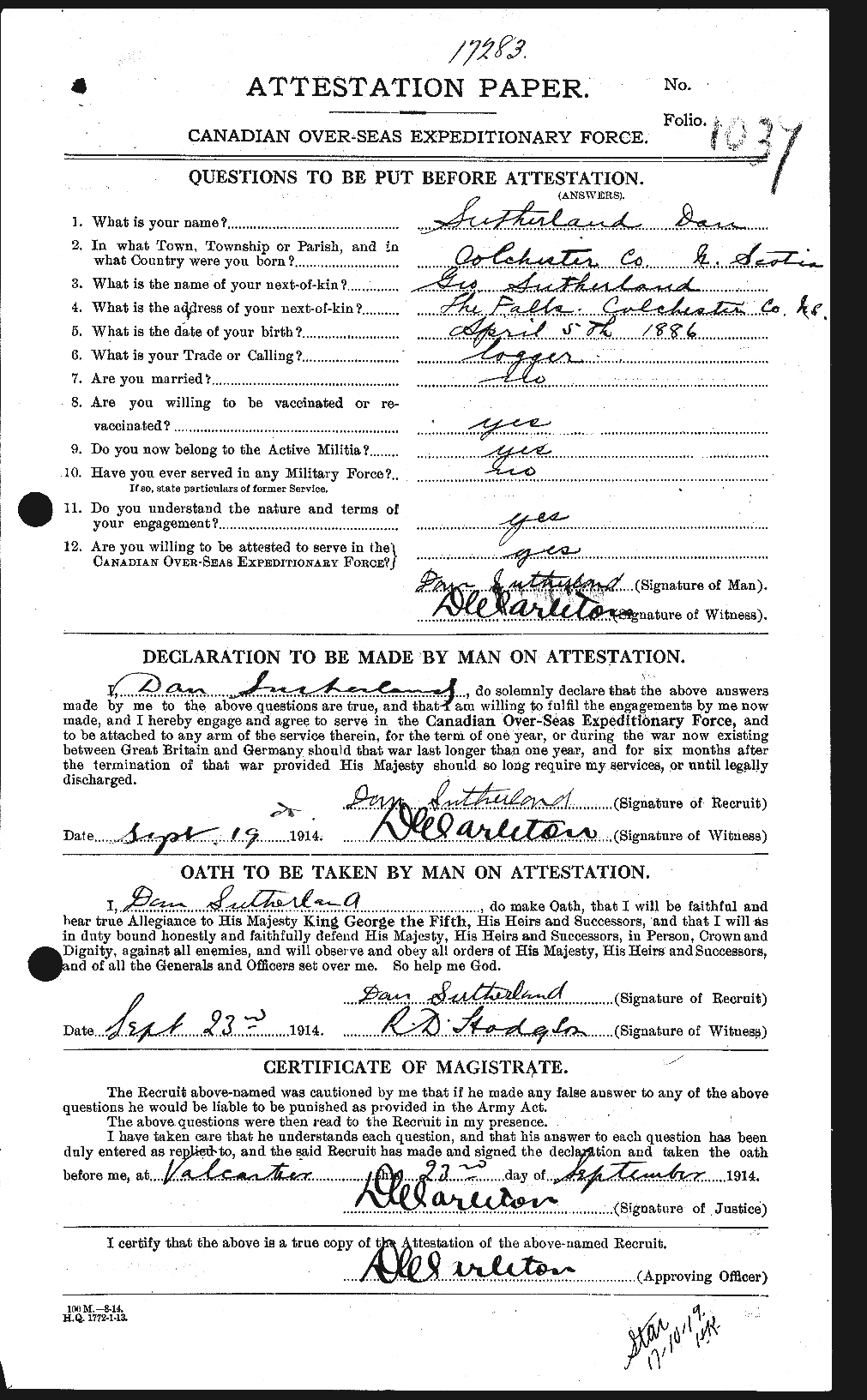 Personnel Records of the First World War - CEF 125282a