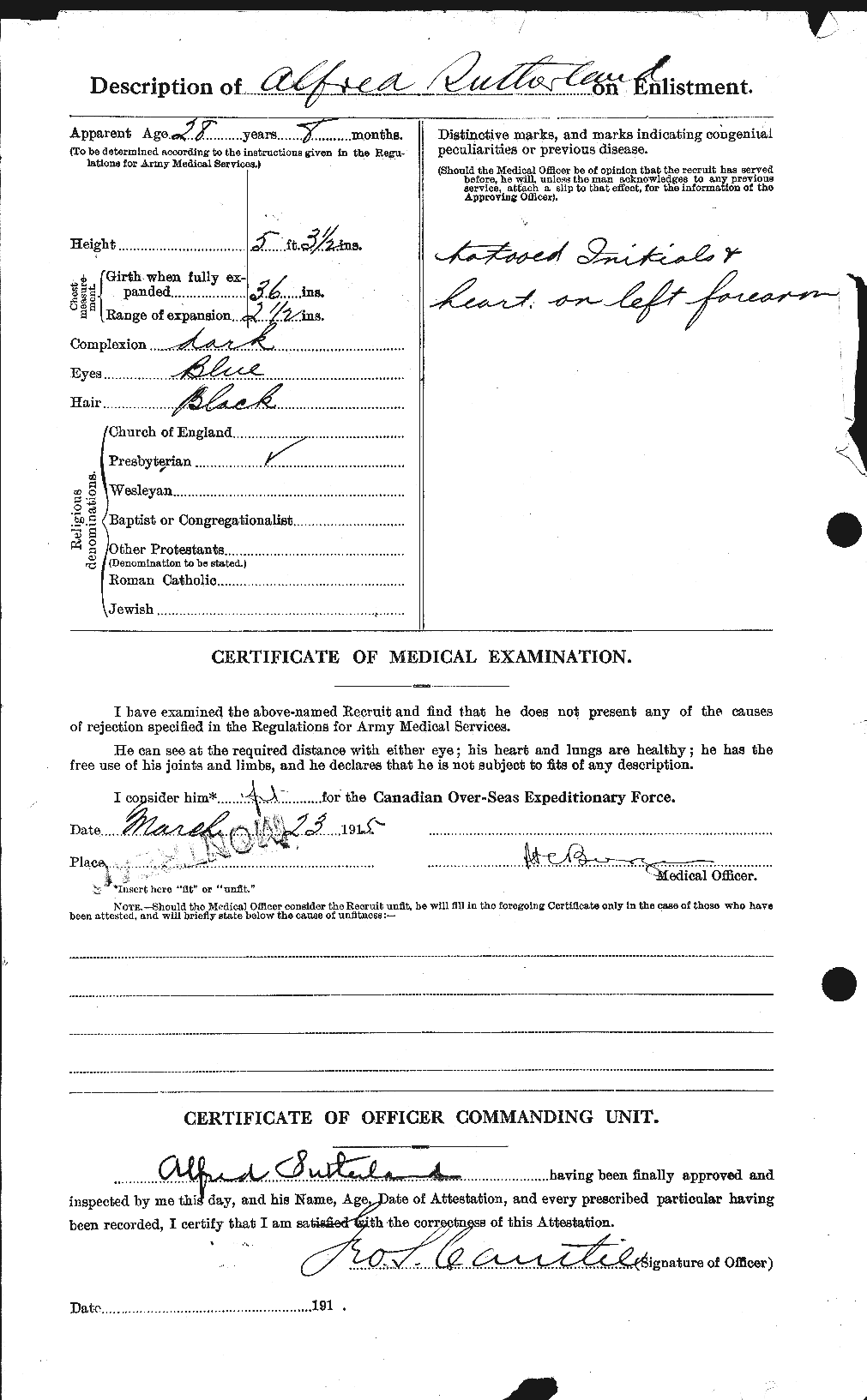 Dossiers du Personnel de la Première Guerre mondiale - CEC 125337b