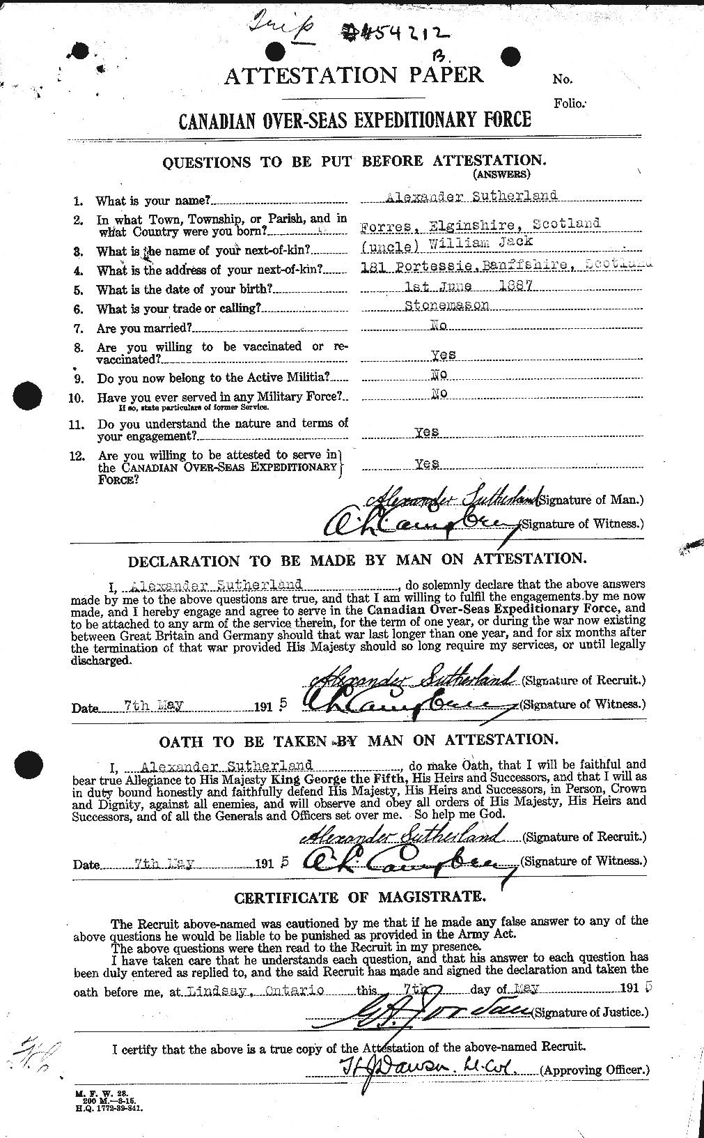 Personnel Records of the First World War - CEF 125356a