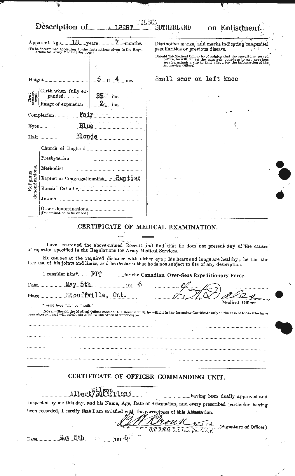 Dossiers du Personnel de la Première Guerre mondiale - CEC 125380b