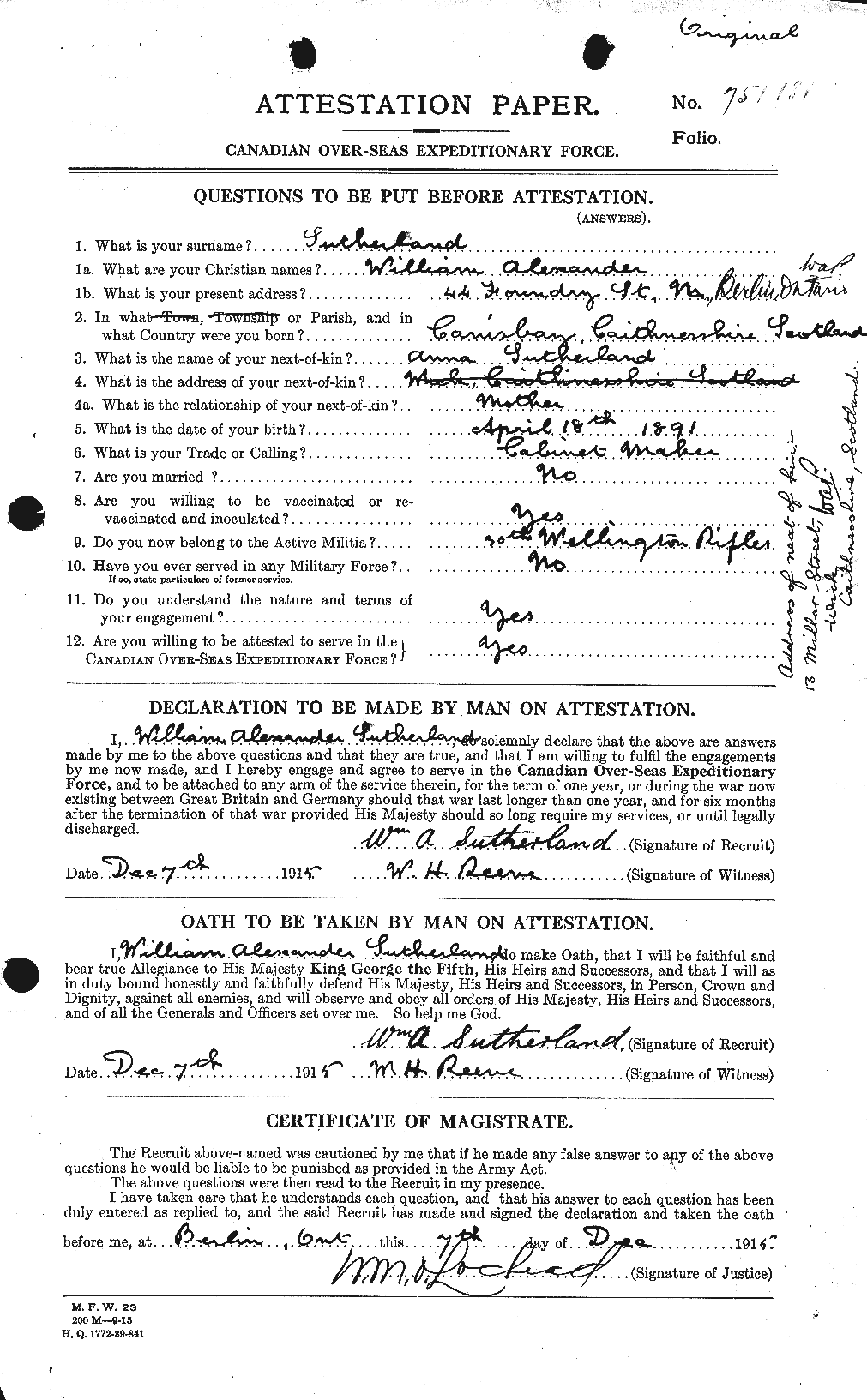 Personnel Records of the First World War - CEF 126448a