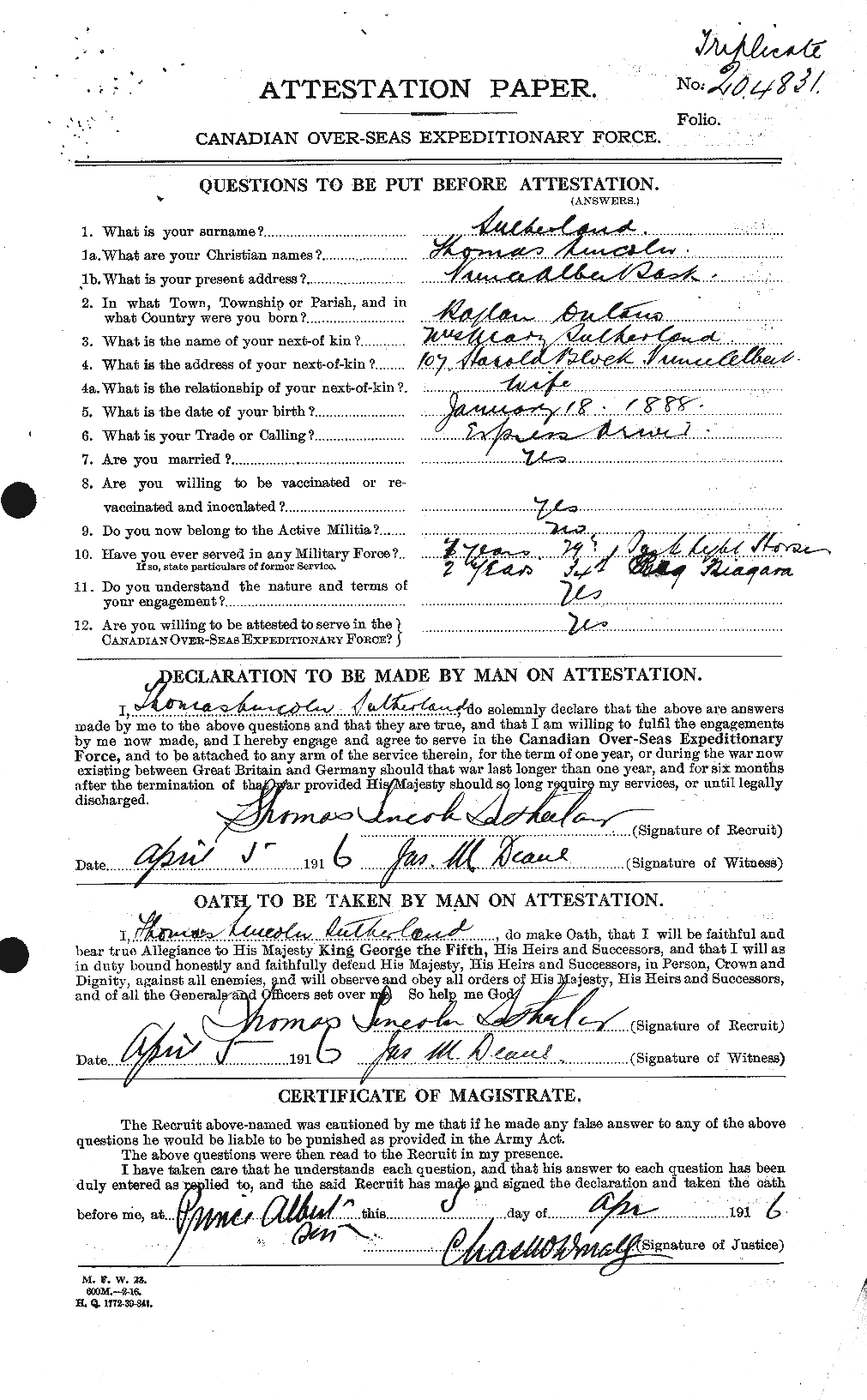 Personnel Records of the First World War - CEF 126544a