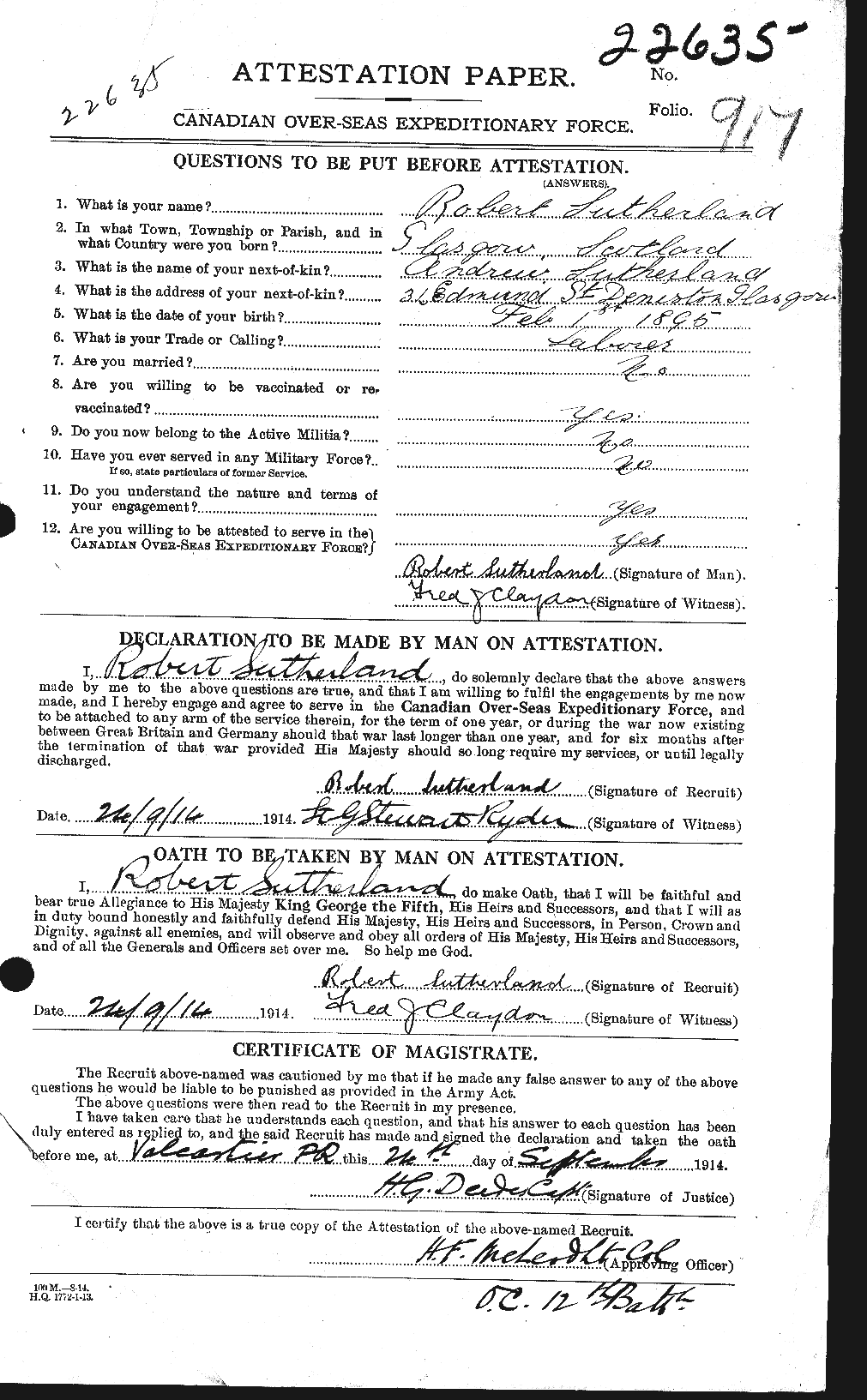 Personnel Records of the First World War - CEF 126812a