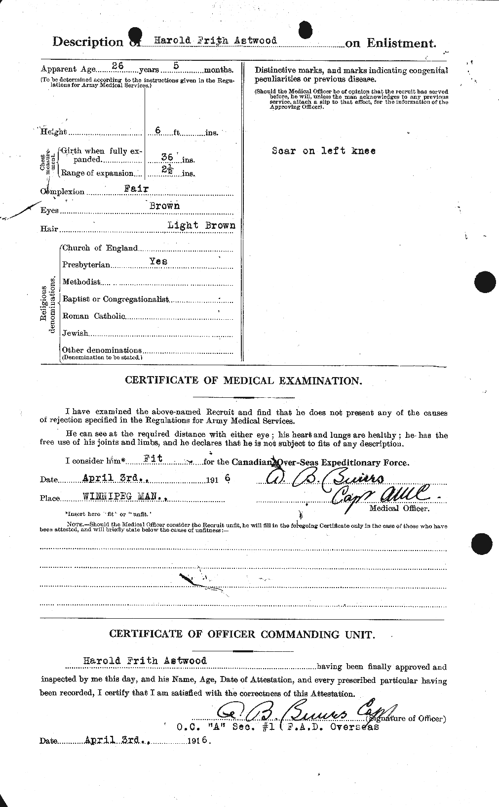 Dossiers du Personnel de la Première Guerre mondiale - CEC 217061b