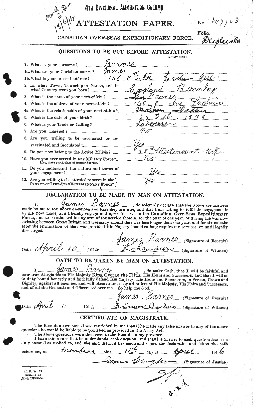 Personnel Records of the First World War - CEF 227470a