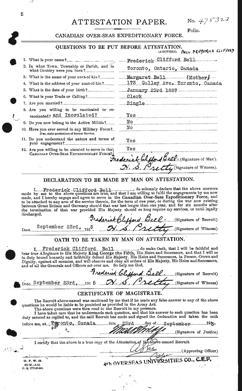 Personnel Records of the First World War - CEF 234117a