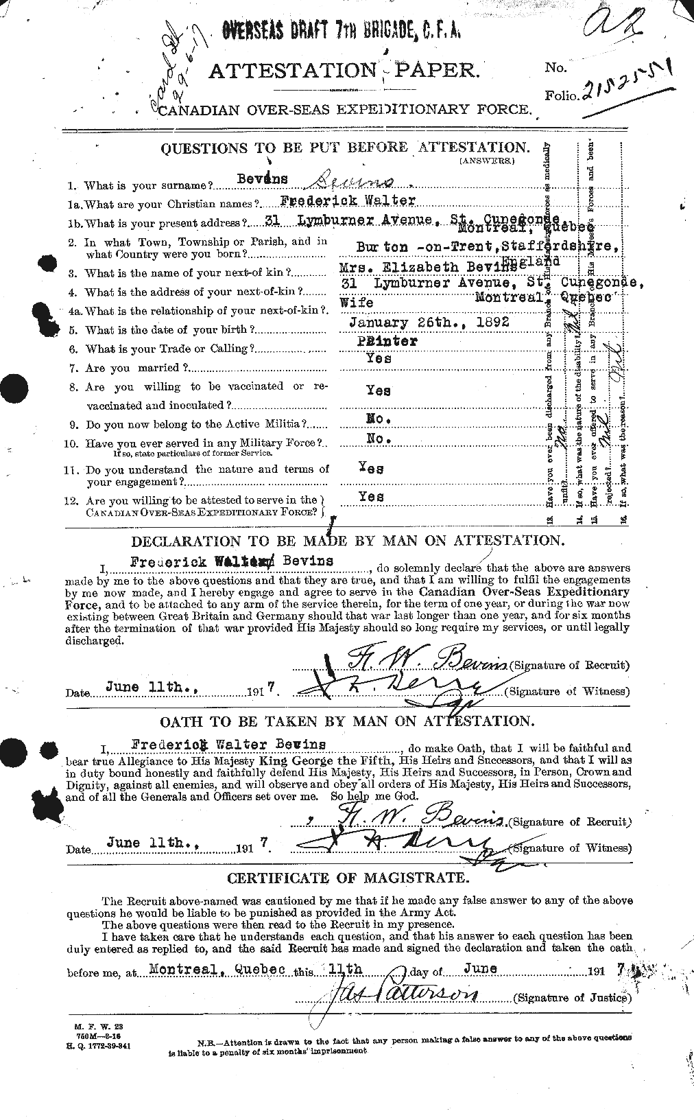 Personnel Records of the First World War - CEF 237422a