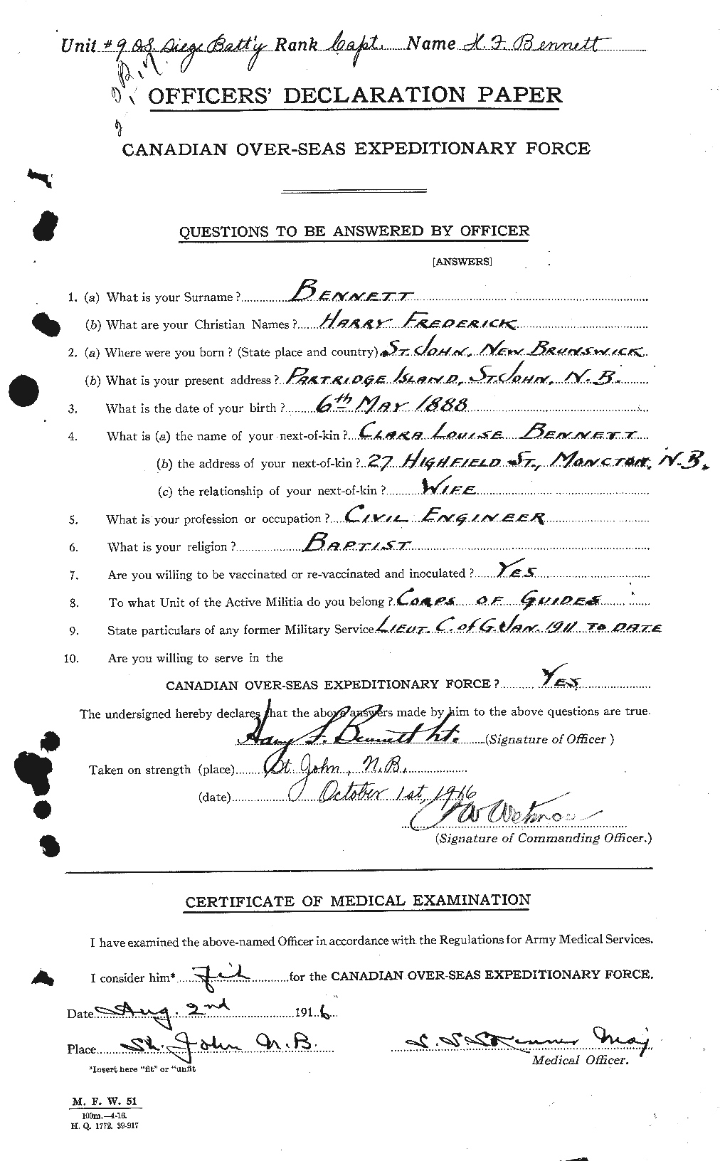 Personnel Records of the First World War - CEF 238464a