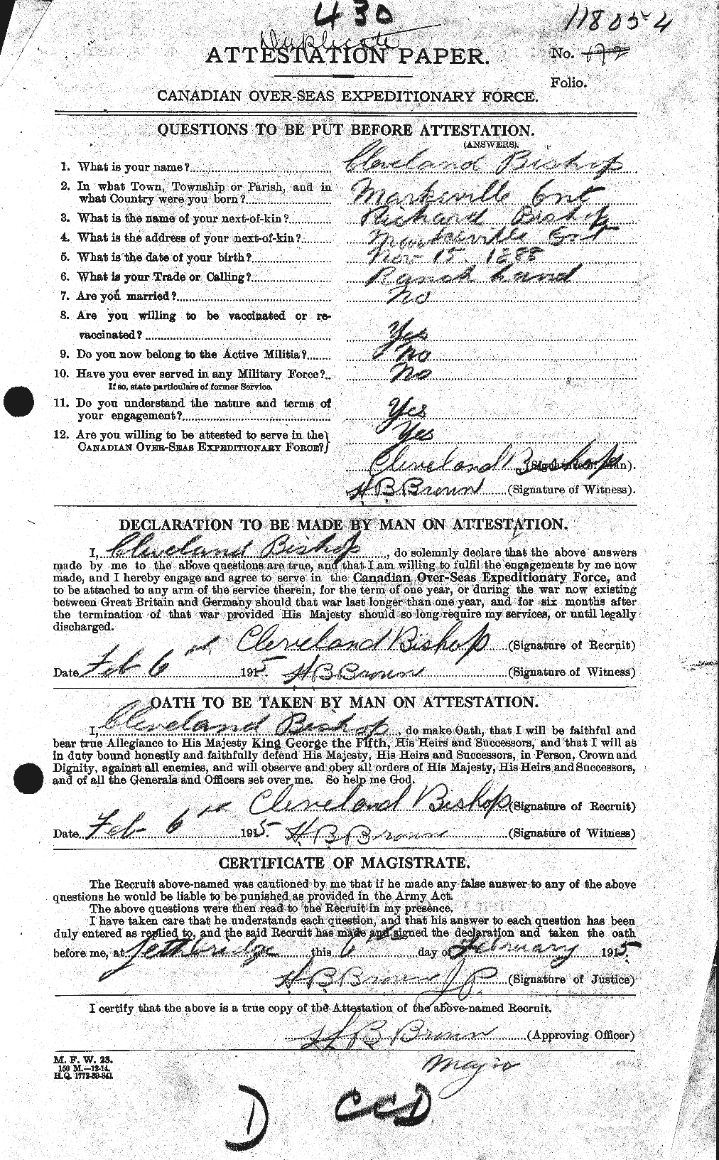 Personnel Records of the First World War - CEF 244205a