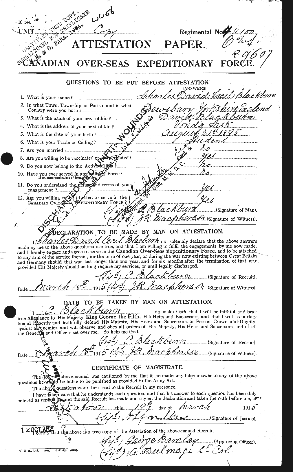 Personnel Records of the First World War - CEF 246329a