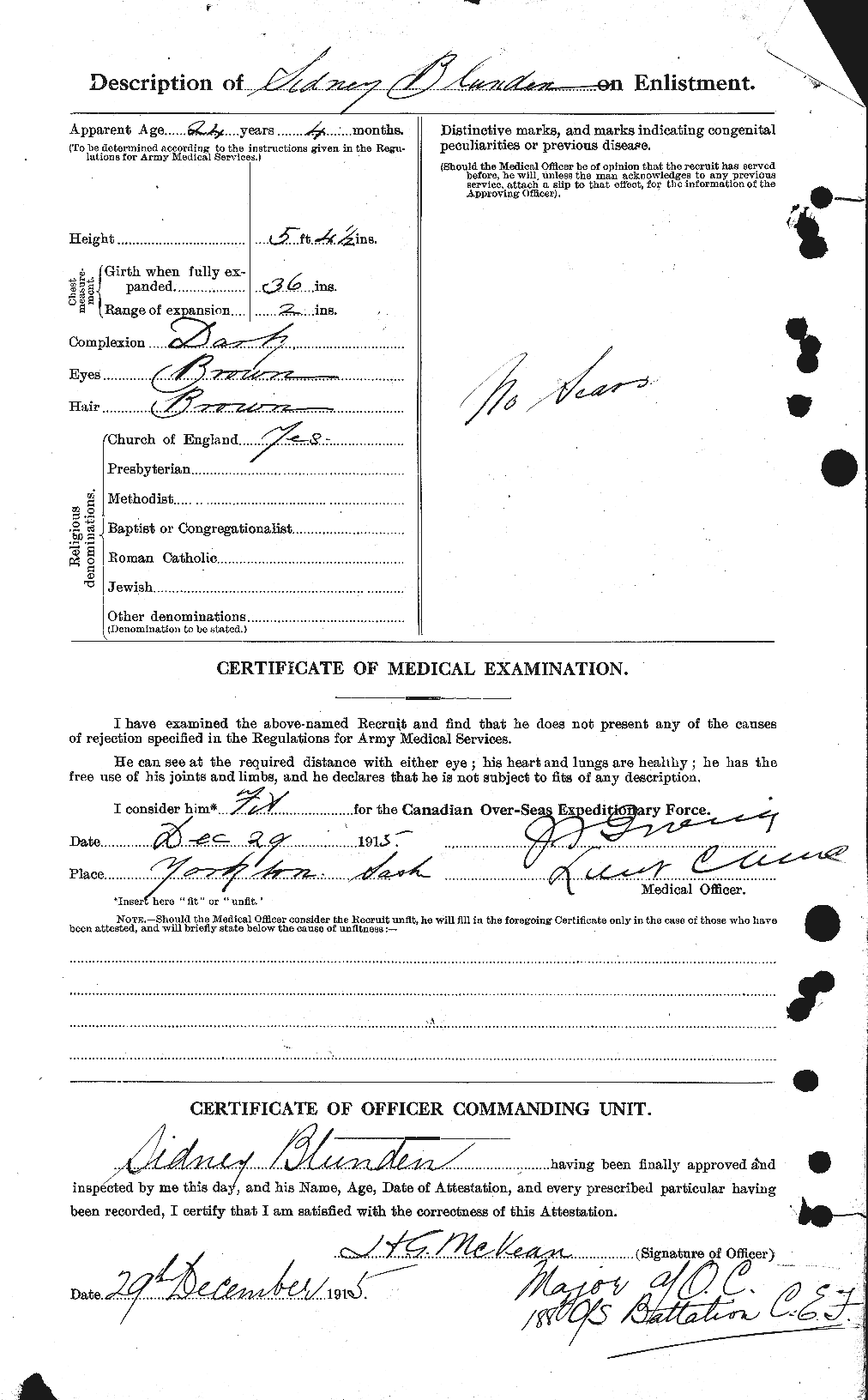 Dossiers du Personnel de la Première Guerre mondiale - CEC 247221b