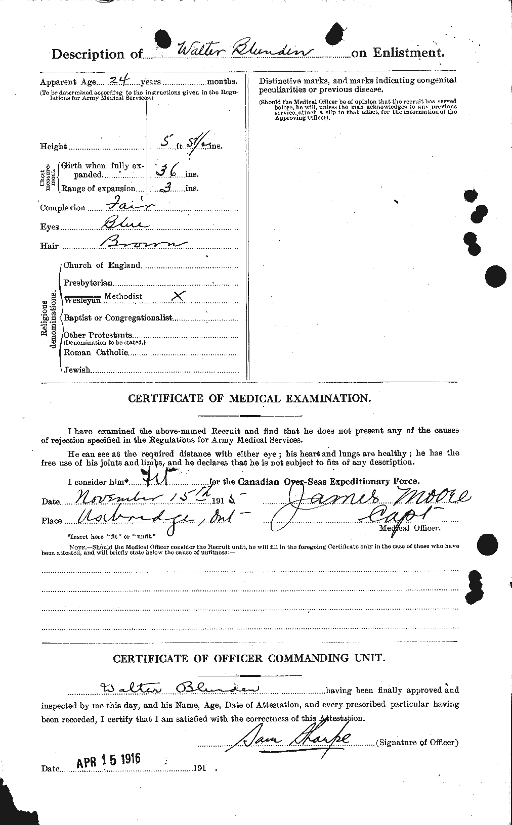 Dossiers du Personnel de la Première Guerre mondiale - CEC 247223b