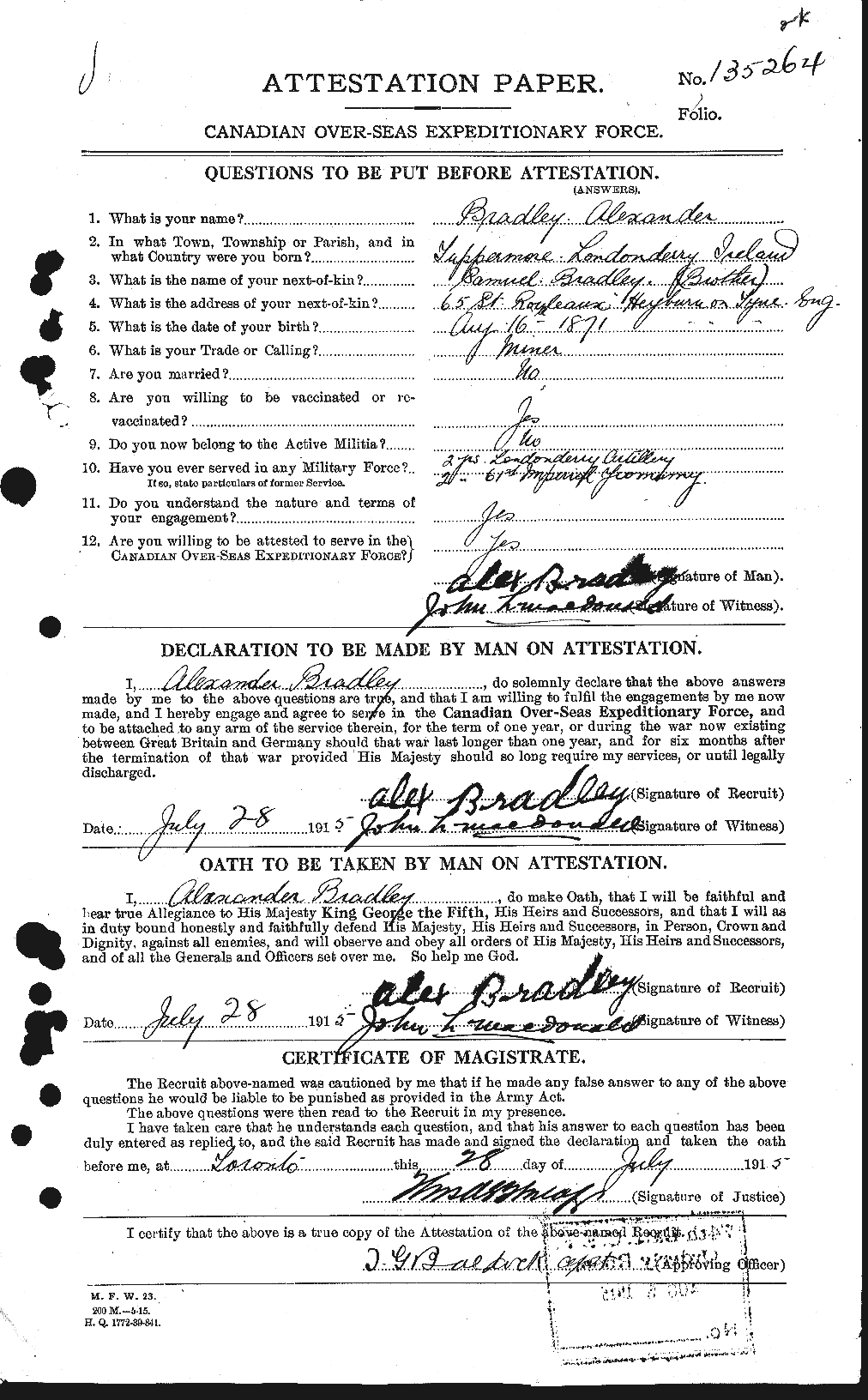 Personnel Records of the First World War - CEF 256883a