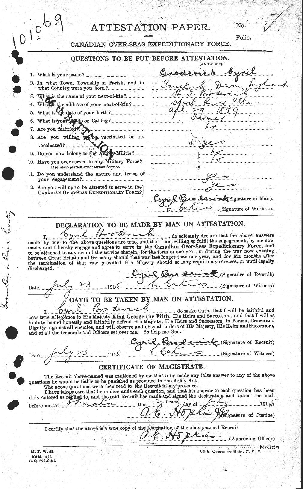Personnel Records of the First World War - CEF 260967a