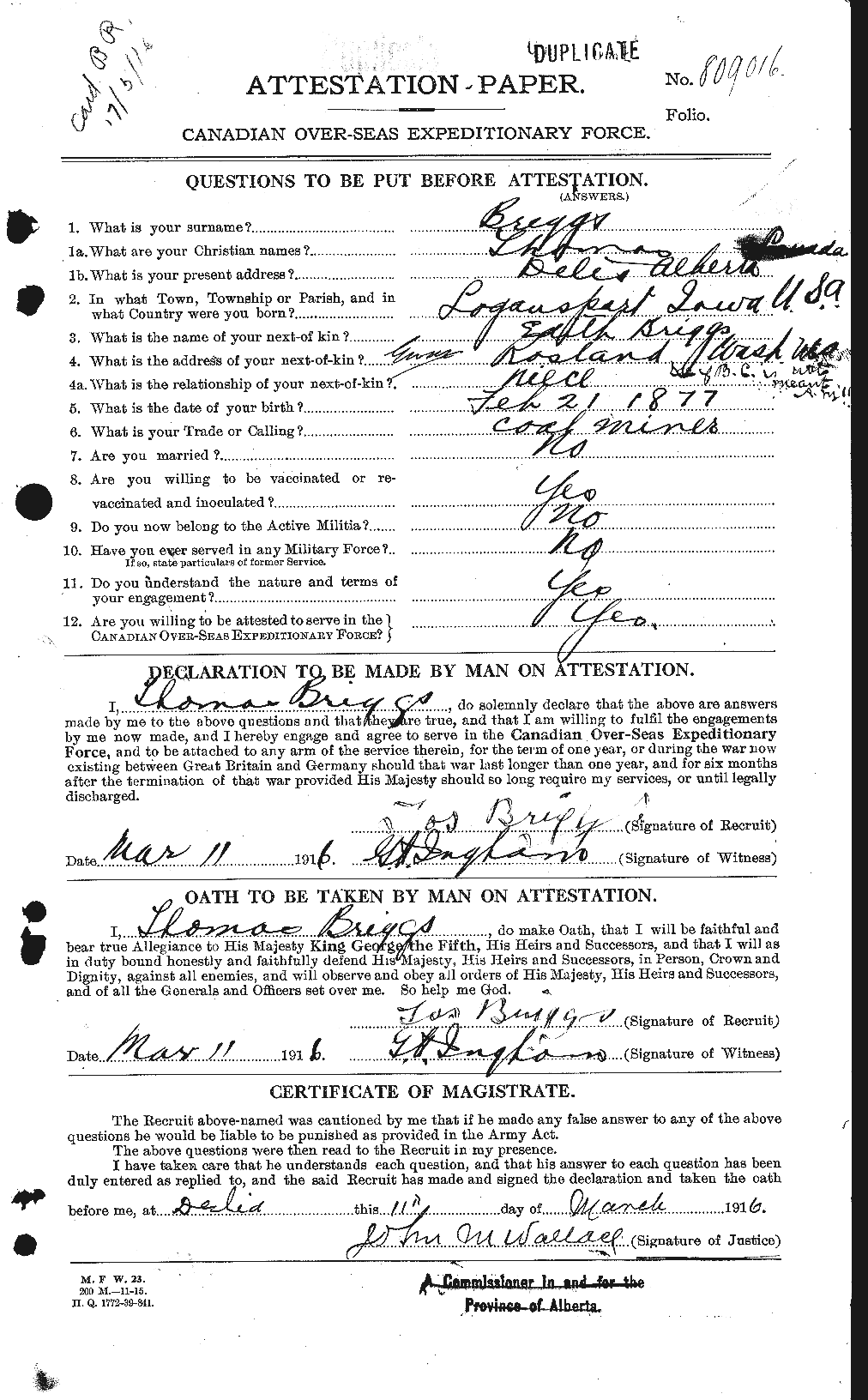 Personnel Records of the First World War - CEF 264101a