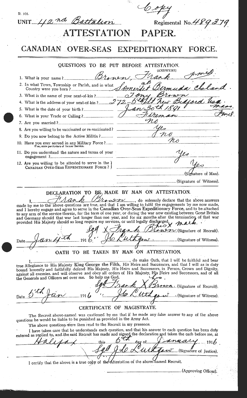 Personnel Records of the First World War - CEF 266132a