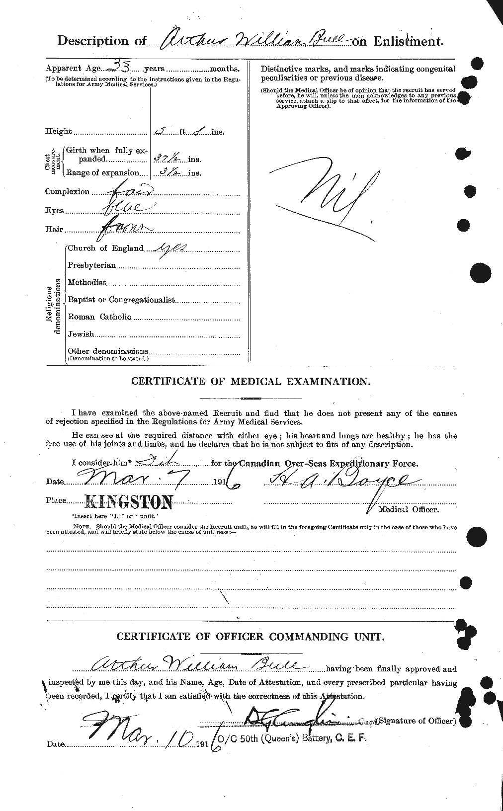 Dossiers du Personnel de la Première Guerre mondiale - CEC 270659b