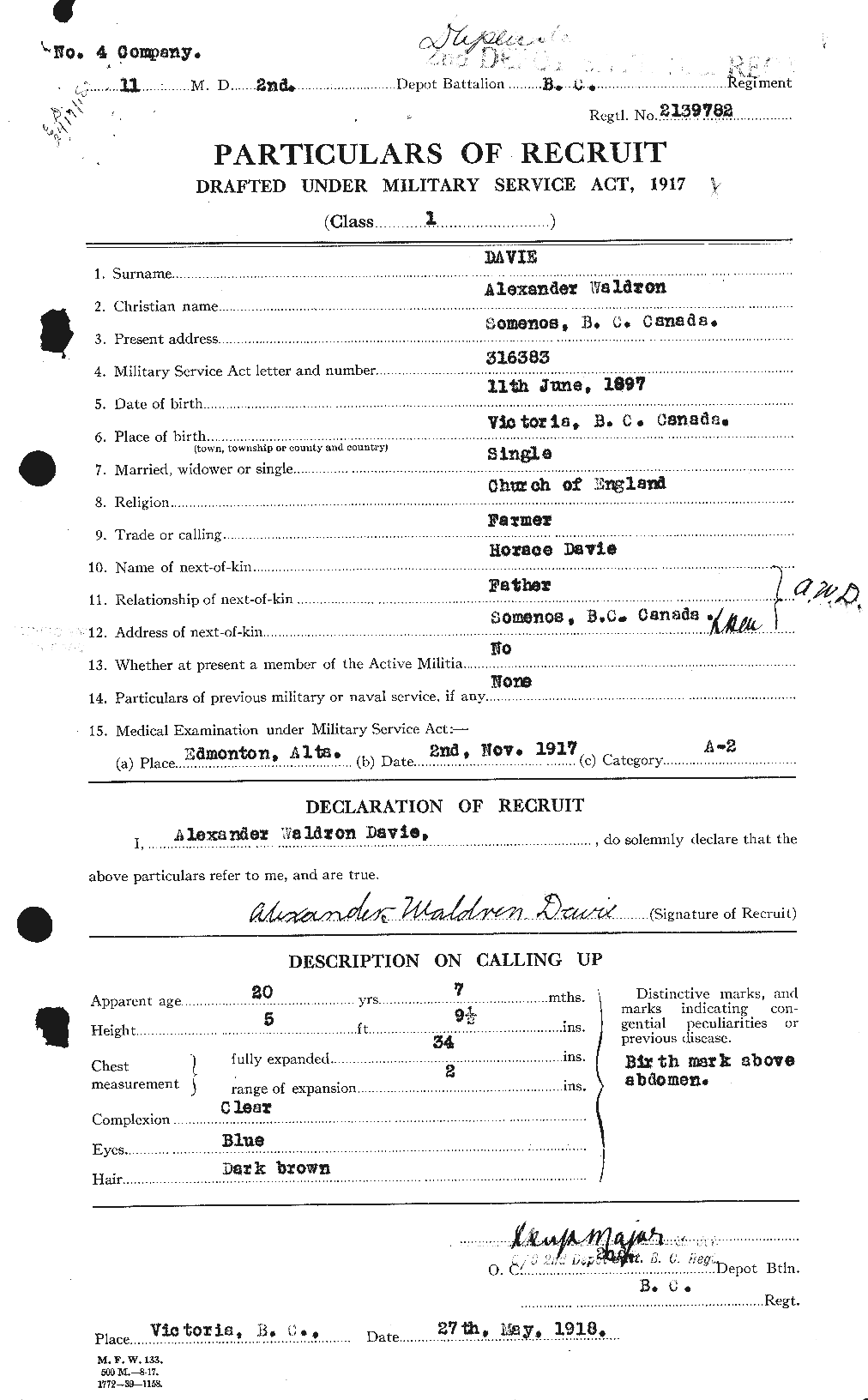 Personnel Records of the First World War - CEF 278808a