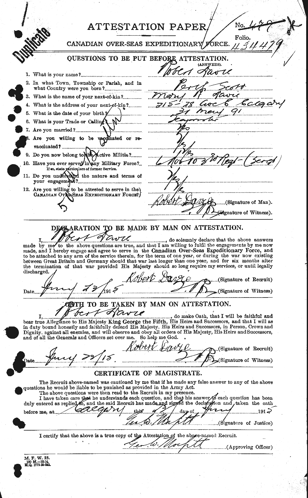Personnel Records of the First World War - CEF 278843a