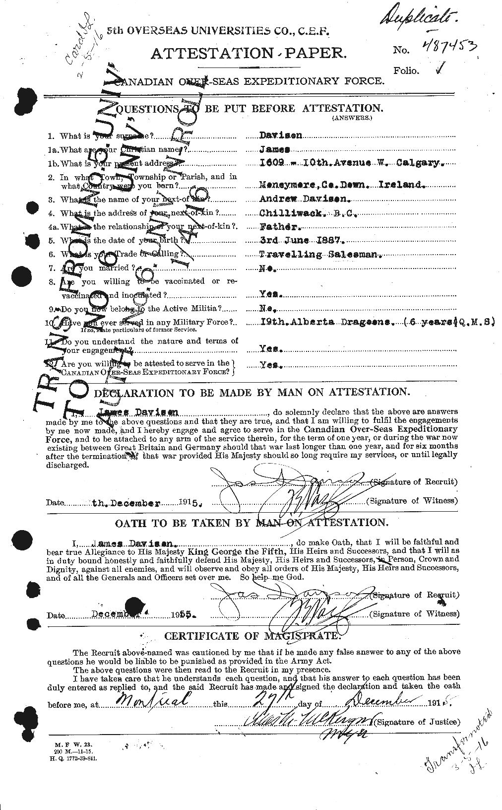 Personnel Records of the First World War - CEF 282455a