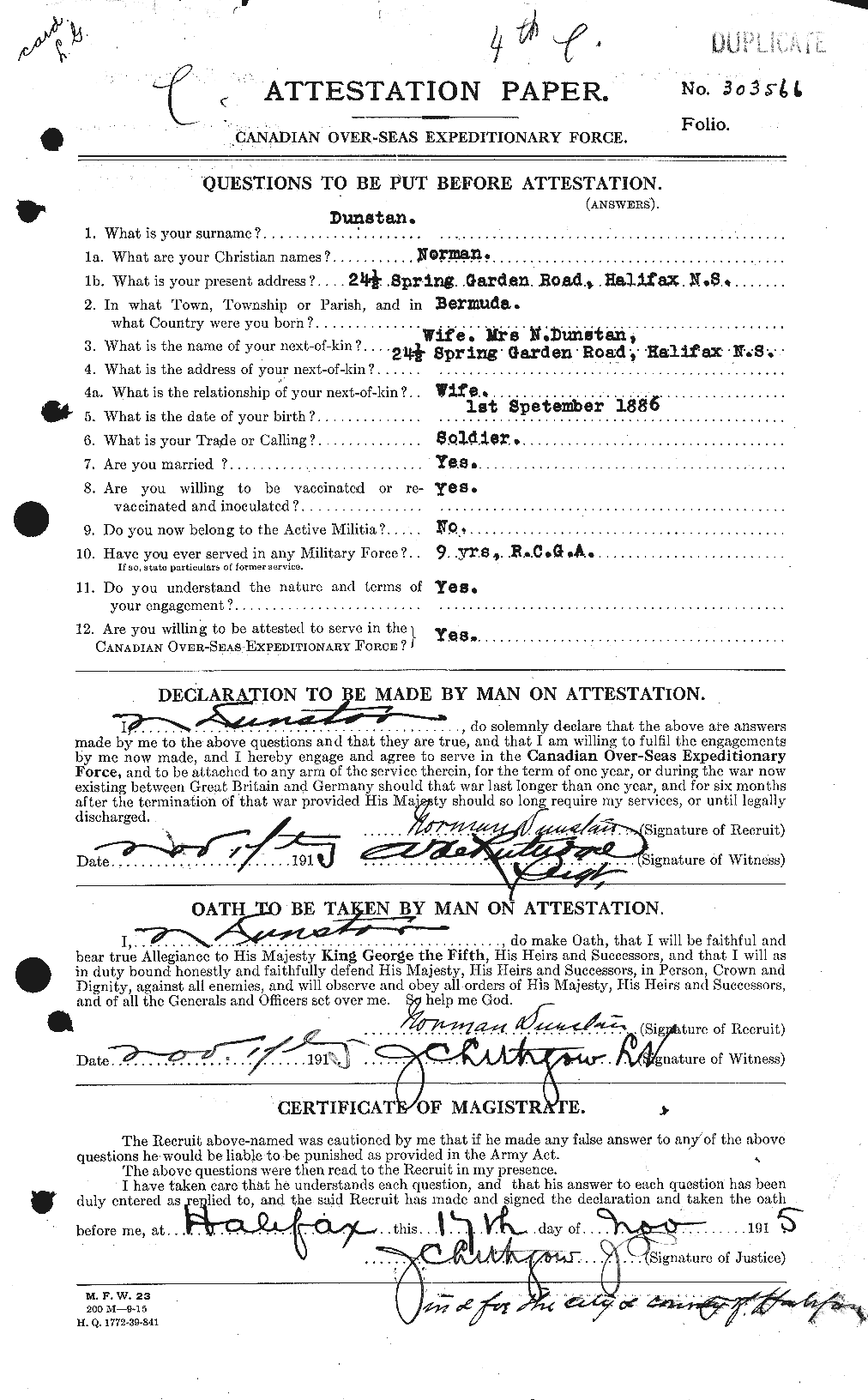 Personnel Records of the First World War - CEF 304951a