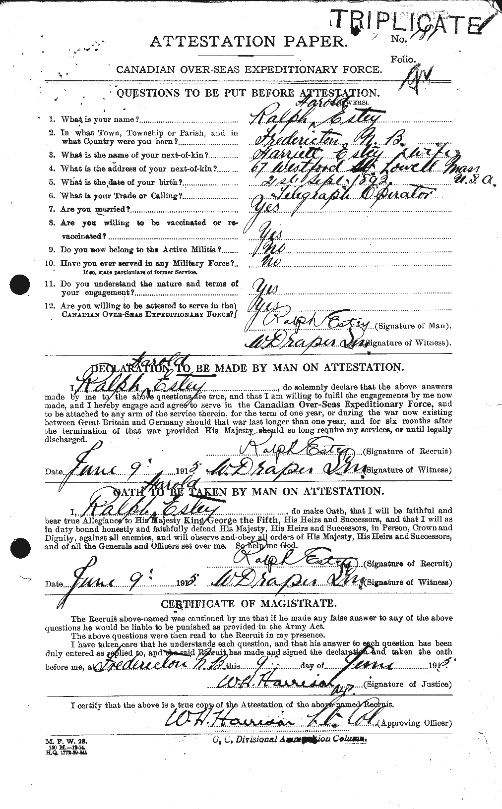 Personnel Records of the First World War - CEF 317471a