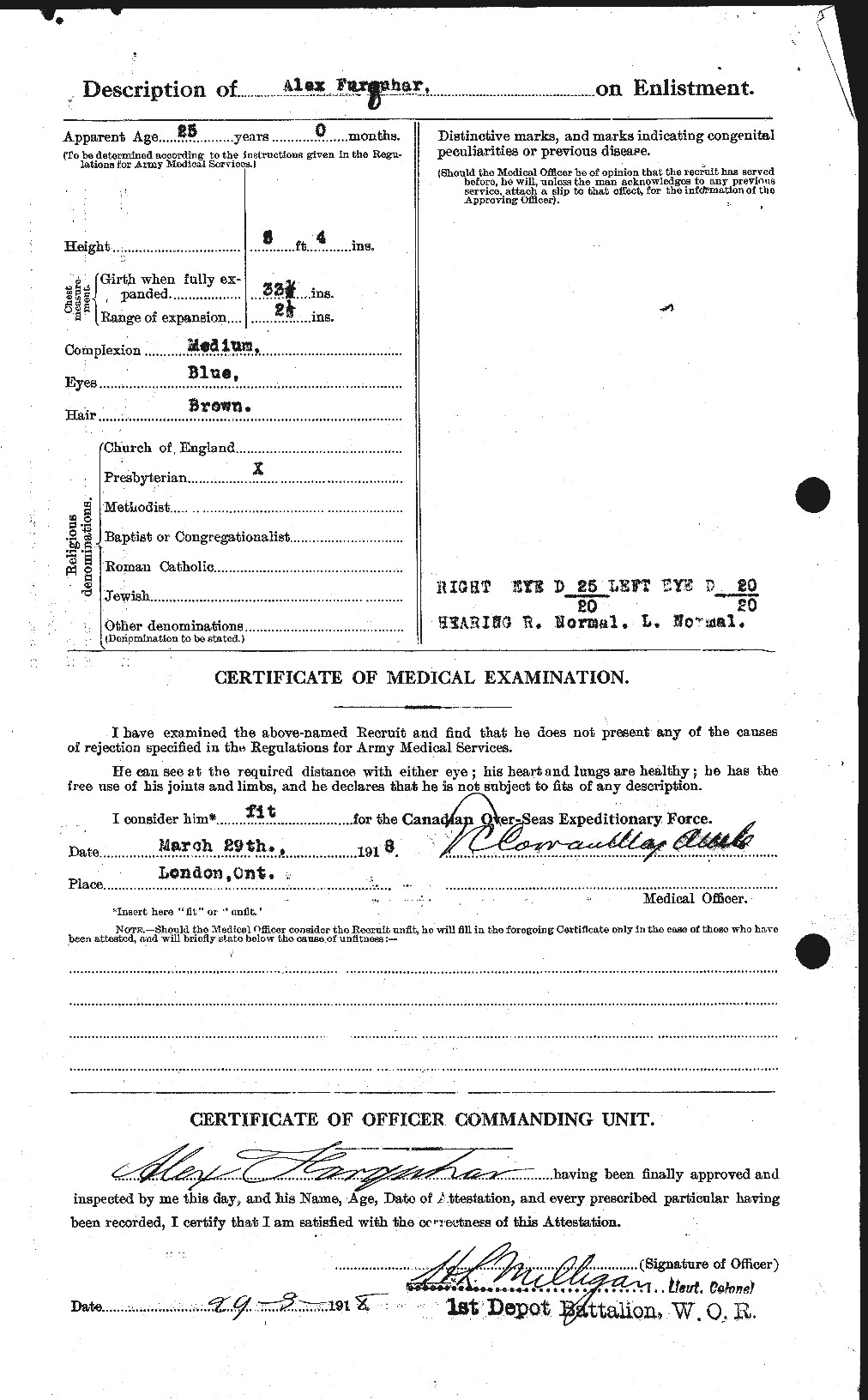Dossiers du Personnel de la Première Guerre mondiale - CEC 318757b