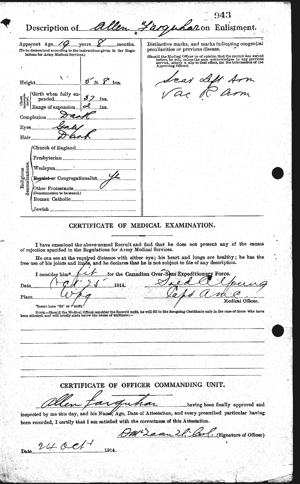 Dossiers du Personnel de la Première Guerre mondiale - CEC 318764b