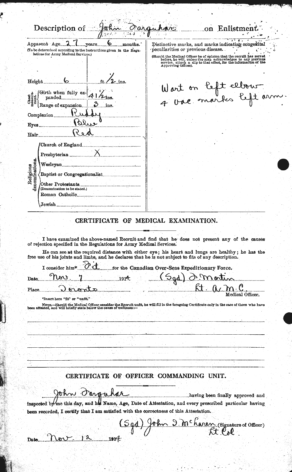 Dossiers du Personnel de la Première Guerre mondiale - CEC 318778b
