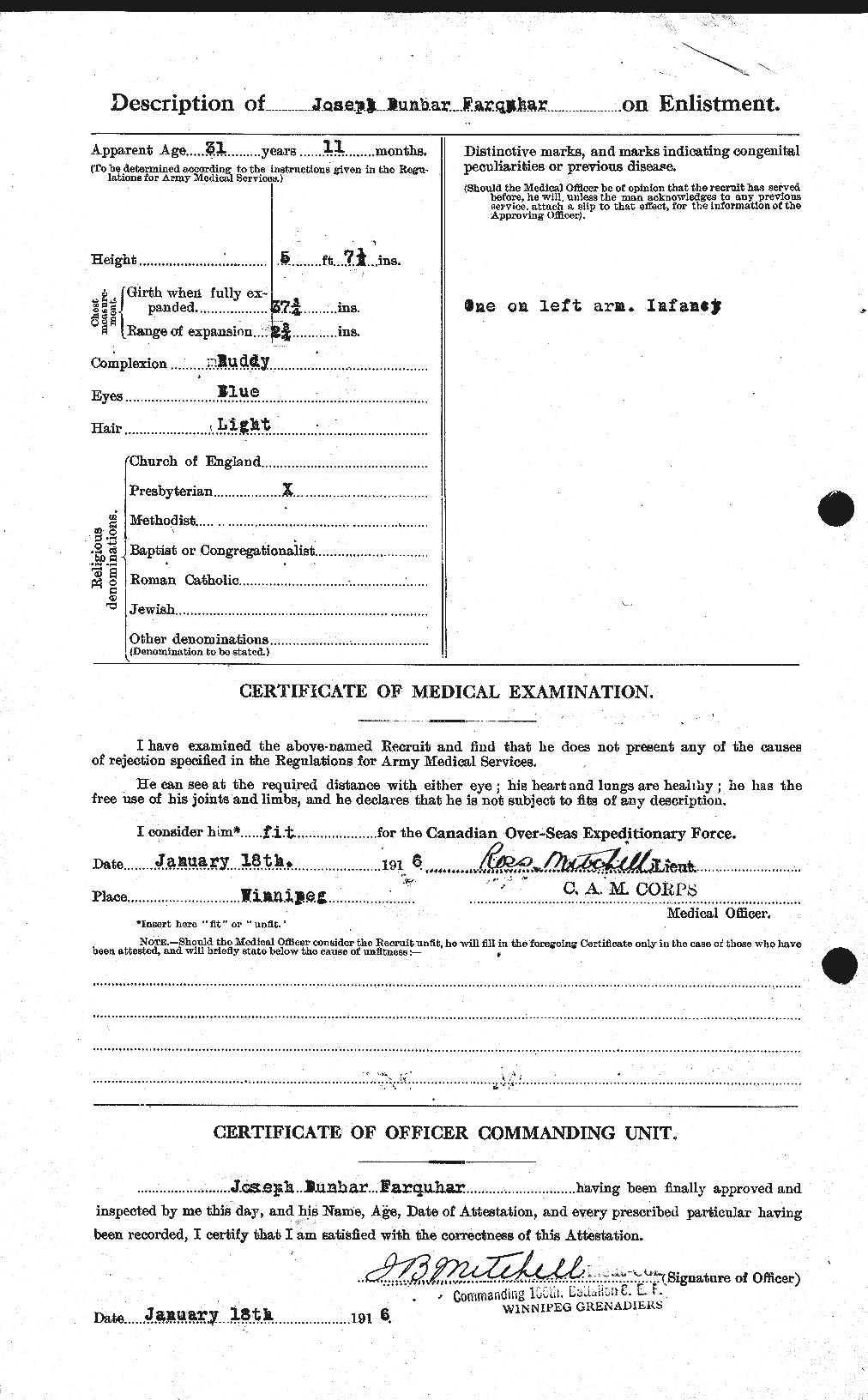 Dossiers du Personnel de la Première Guerre mondiale - CEC 318787b