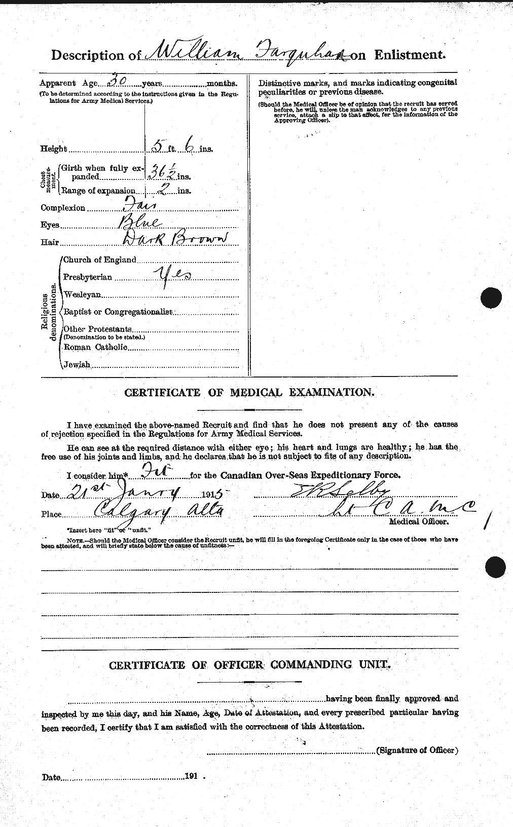 Dossiers du Personnel de la Première Guerre mondiale - CEC 318800b