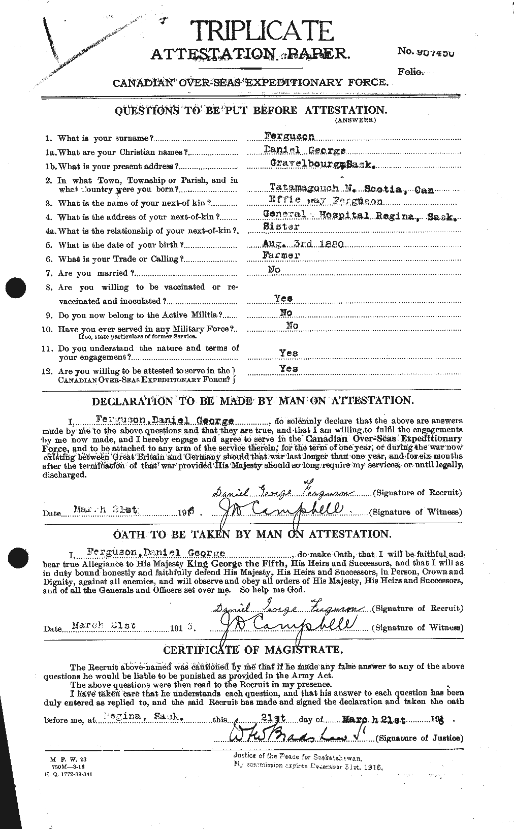 Personnel Records of the First World War - CEF 318976a