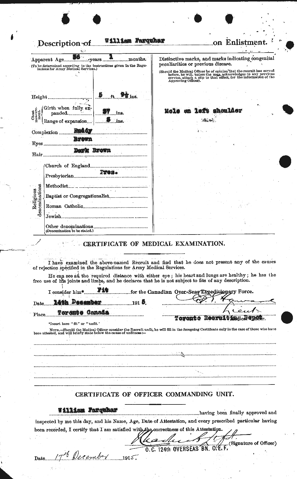 Dossiers du Personnel de la Première Guerre mondiale - CEC 319282b