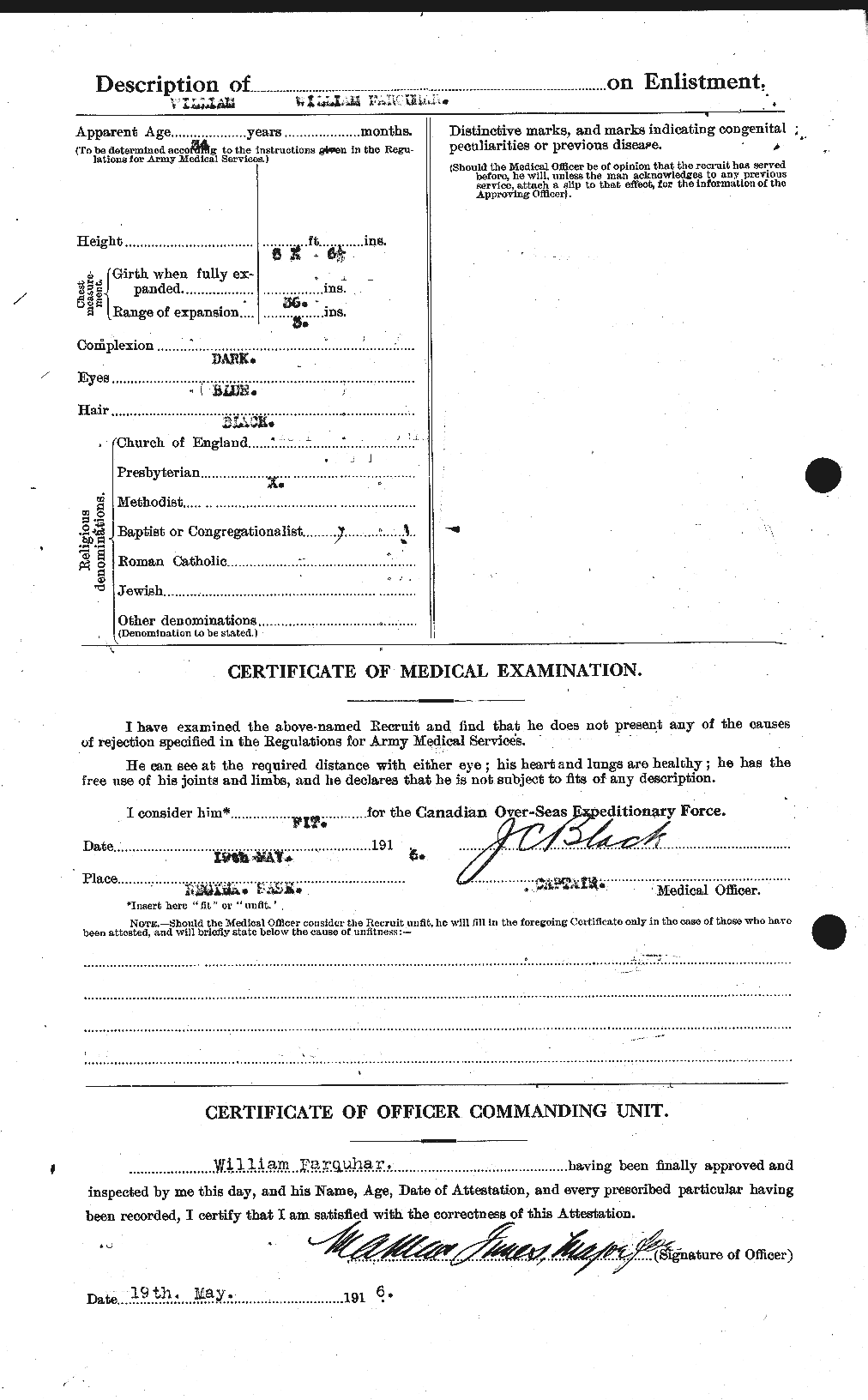 Dossiers du Personnel de la Première Guerre mondiale - CEC 319283b