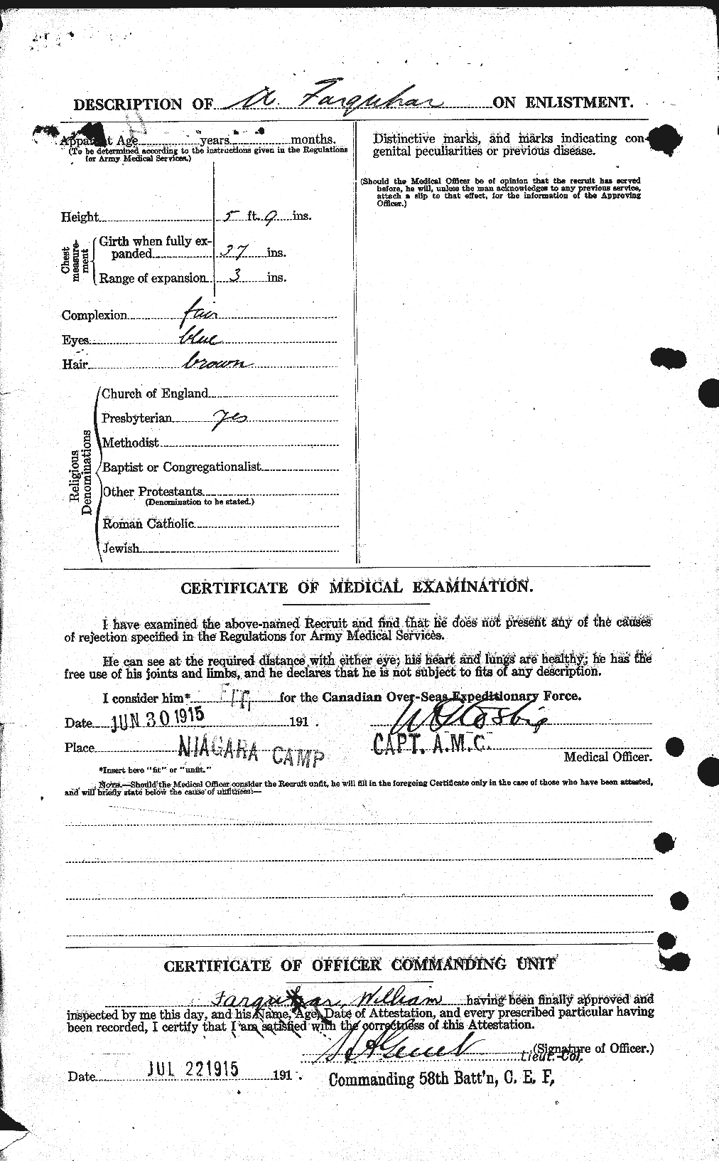 Dossiers du Personnel de la Première Guerre mondiale - CEC 319286b