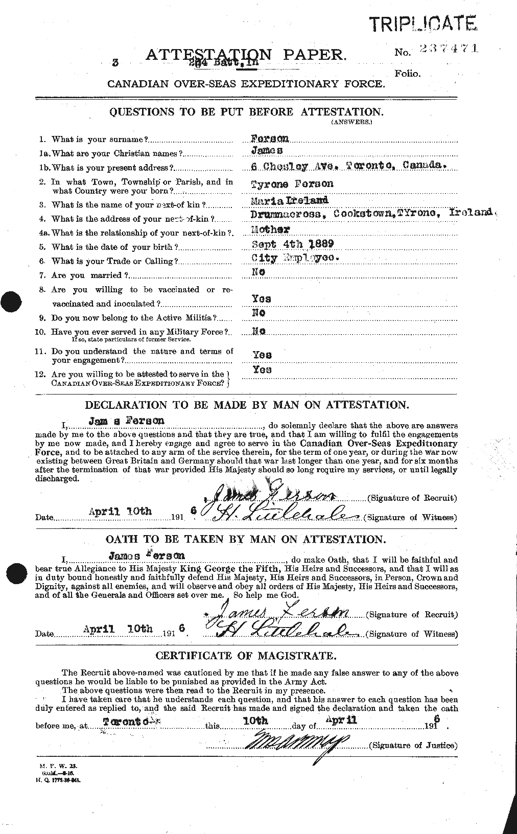 Personnel Records of the First World War - CEF 325831a