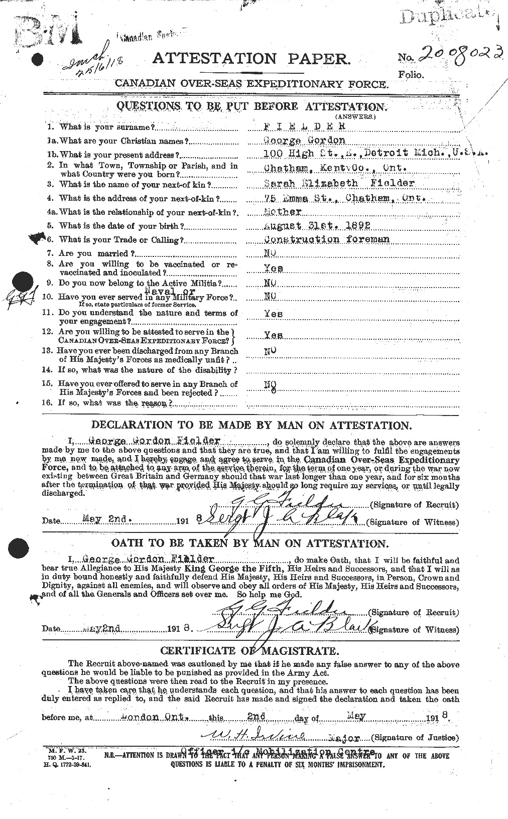 Personnel Records of the First World War - CEF 327368a