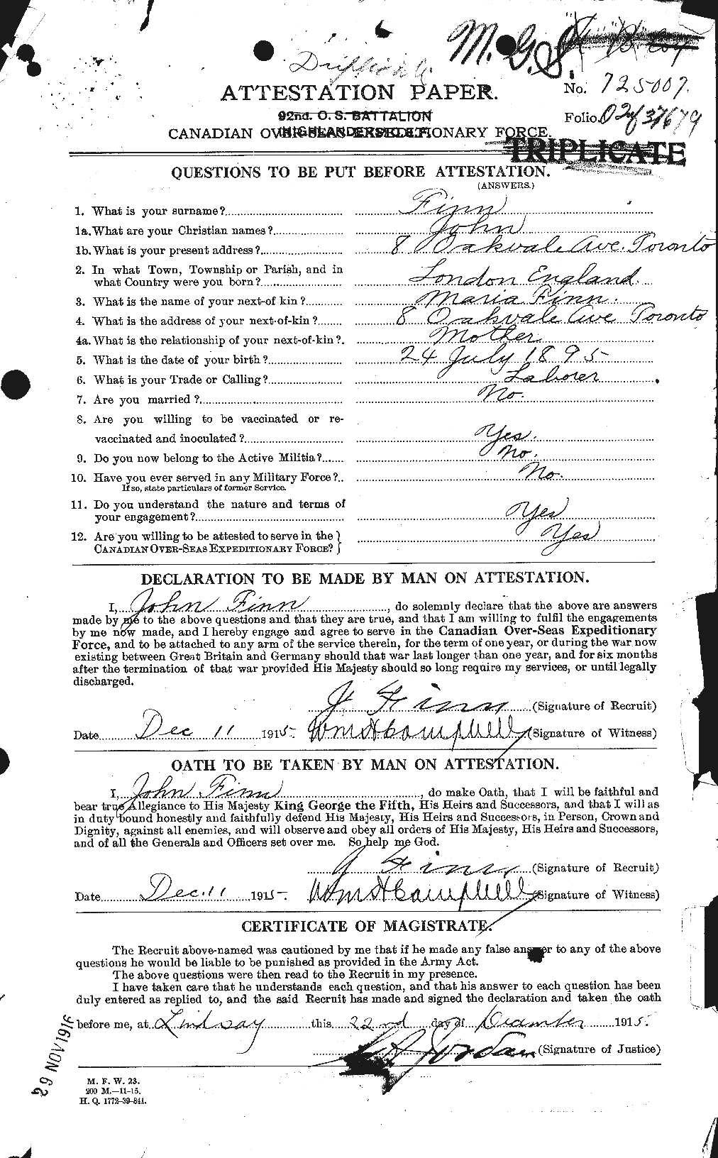 Personnel Records of the First World War - CEF 328495a